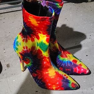 Tie dye stiletto boots